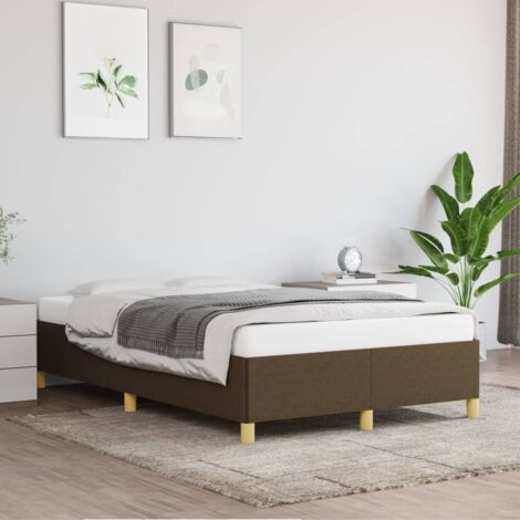 Lit adulte  Cadre de lit  Facile à monter pour Adultes, Adolescents, Enfants Marron foncé 120x200 cm Tissu BNDET9528417