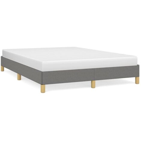 Lit adulte  Cadre de lit Lit Grand Gris foncé 140x190 cm Tissu FR90760