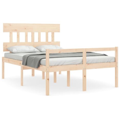 Lit adulte Contemporain avec tête de lit  Cadre de lit 120x200 cm bois massif 89360