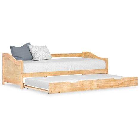Lit adulte Contemporain  Cadre de lit extensible Bois de pin 90x200 cm 81680