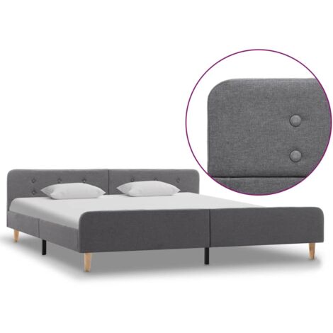 Lit adulte Contemporain  Cadre de lit Gris clair Tissu 180 x 200 cm 35352