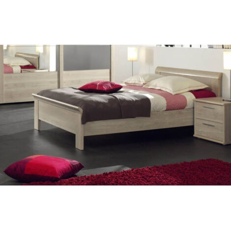 lit adulte contemporain chêne clair fanny 140 x 200 cm