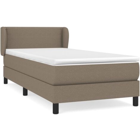 Lit adulte Contemporain  Lit à sommier tapissier avec matelas Taupe 90x190 cm Tissu 64271