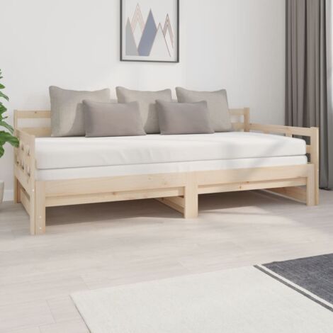 Lit adulte Contemporain  Lit coulissant Bois de pin solide 2x(90x200) cm 11244
