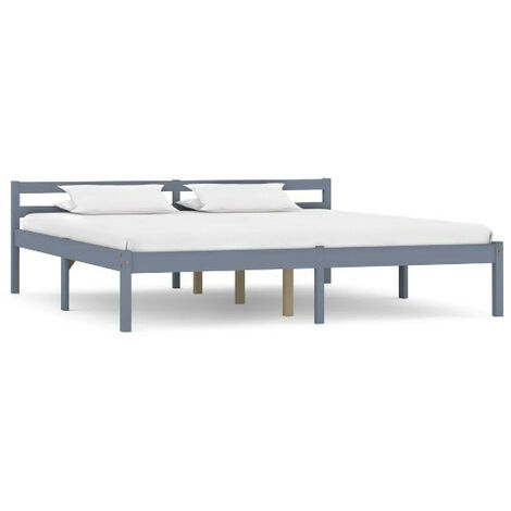 Lit adulte pin massif gris Dorma 160x200 cm