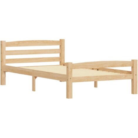 Lit adulte pour 1 personnes, Structure de lit, Assemblage Facile, Bois de pin massif 100x200 cm OIB6711E