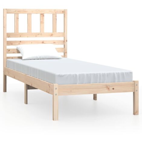 Lit adulte pour 1 personnes, Structure de lit, Assemblage Facile, Bois de pin massif 90x190 cm Simple OIB6333E