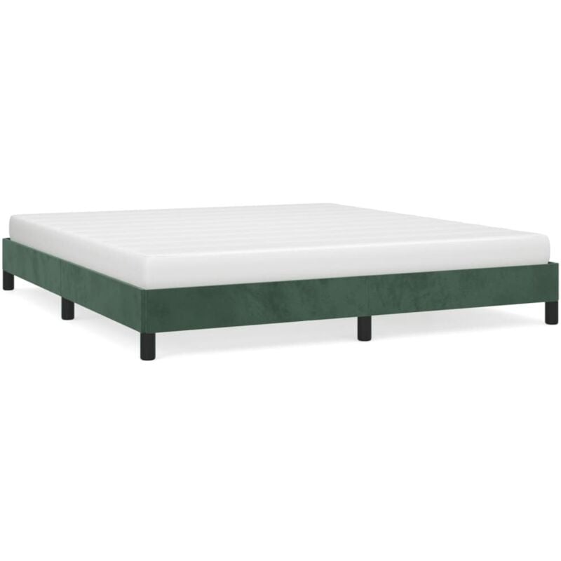 Bonnevie - Lit adulte pour 2 personnes, Structure de lit, Assemblage Facile, Vert foncé 160x200 cm Velours OIB8413E - Vert