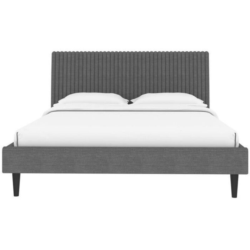Sans Marque - Lit adulte remsen - 160 x 200 cm - Sommier inclus - Gris foncé