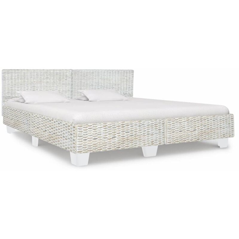 Lit Gris Rotin naturel 180x200 Lit Gris Rotin naturel 180x200