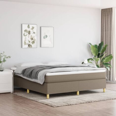 Lit adulte,Lit avec Sommier et Matelas confortable pour Chambre,Ensemble Lit à sommier tapissier Taupe 160x200 cm Tissu -BVN25023