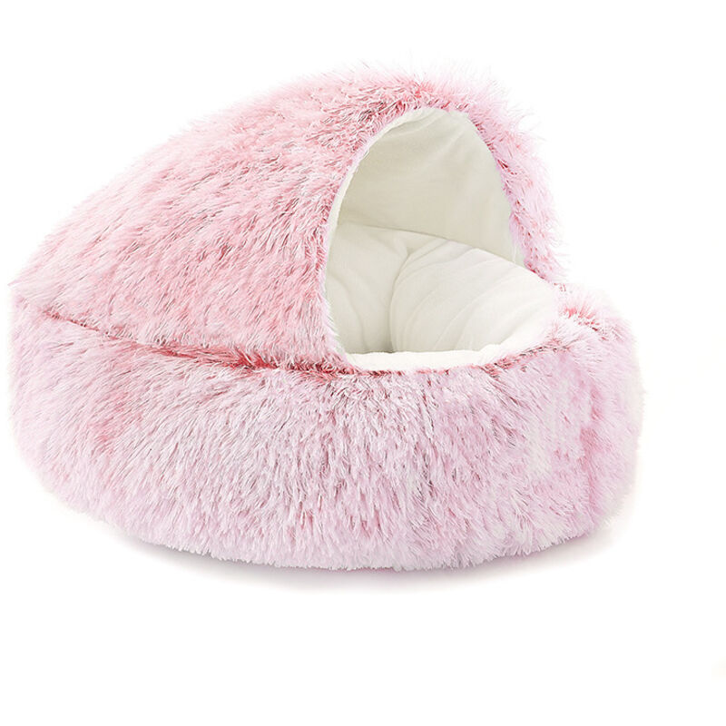 Lit apaisant en Forme de Donut, Chaud et Doux en Peluche avec Dessous en éponge Confortable et antidérapant pour Animaux de Petite et Moyenne Taille Lit apaisant en Forme de Donut, Chaud et Doux en Peluche avec Dessous en éponge Confortable et antidérapant pour Animaux de Petite et Moyenne Taille