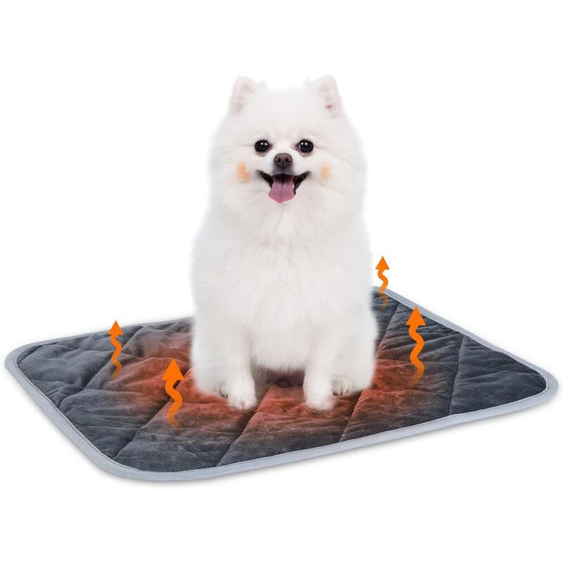 Lit auto-chauffant pour chiens et chats - Coussin apaisant intérieur et extérieur - Animaux acceptés - Coussin chauffant lavable, 6045cm