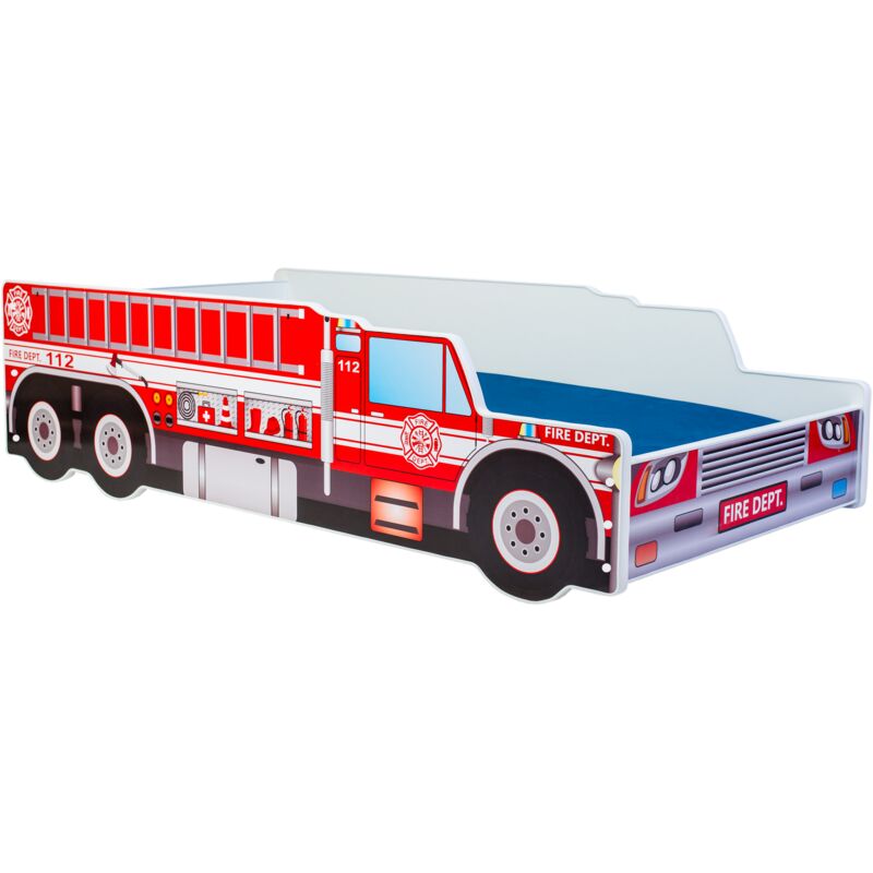 Lit auto enfant 140x70 - Camion de pompier