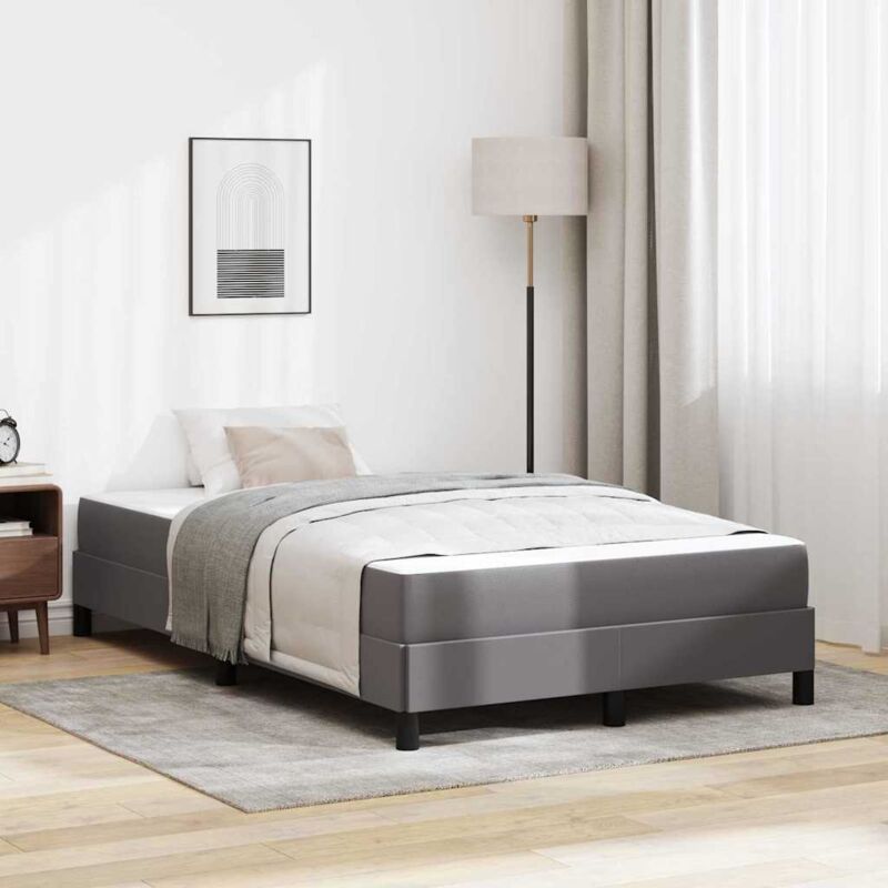Lit avec matelas Gris 120 x 190 cm Faux cuir vidaXL
