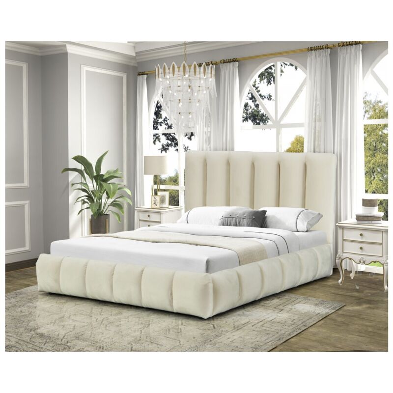 Lit avec coffre Annie 160 x 200 cm - Beige