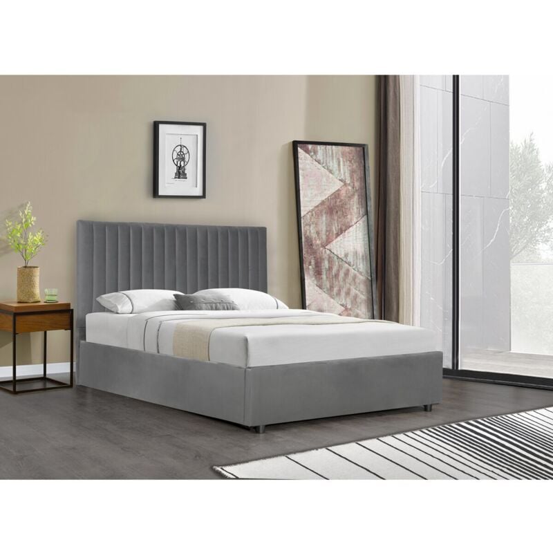 Habitat Et Jardin - Lit avec coffre 'Mia' - 140 x 190 cm - Gris