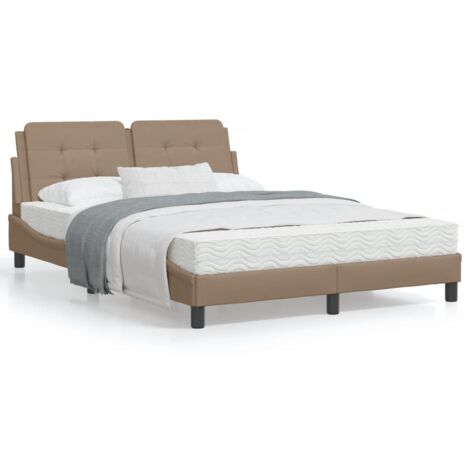 Lit avec matelas cappuccino 160x200 similicuir