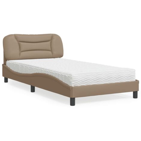 Lit avec matelas-Lit Adulte avec matelas Hvar cappuccino 100x200 cm similicuir 112806