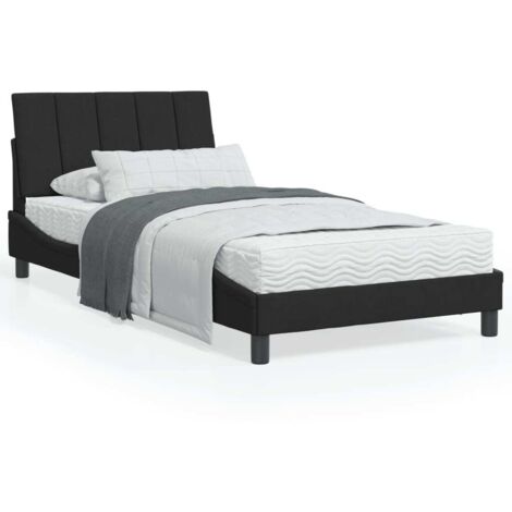 Lit avec matelas-Structure de lit-Lit Adulte noir 100x200 cm velours 811054
