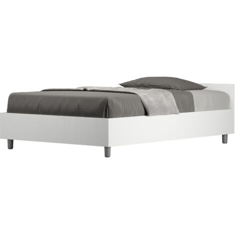 Lit avec sommier 120x190 frêne blanc Nuamo