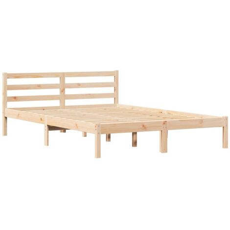 Lit  avec tête de lit 160x220 cm en bois de pin massif vidaXL