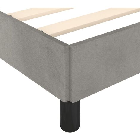 Lit avec tête de lit Gris clair 200x200 Velours