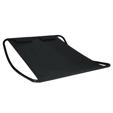 Lit bain de soleil 180 CM avec toile noire structure noire