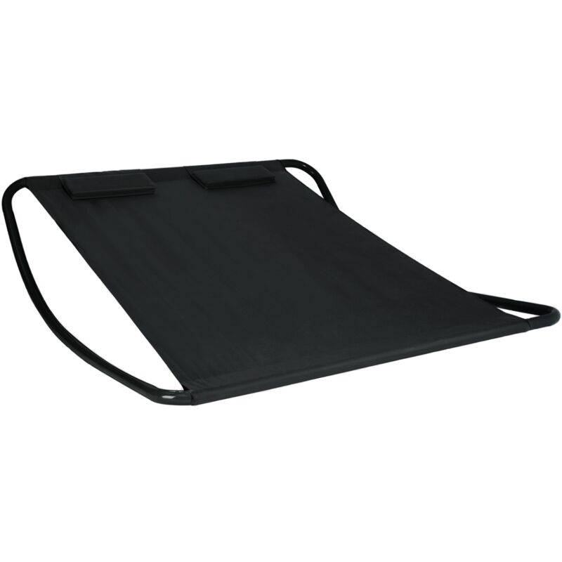 Lit bain de soleil 180 CM toile noire structure noire