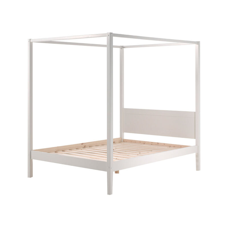 Les Tendances - Lit à baldaquin 140x200 Sommier Inclus Vipack Pino - Blanc