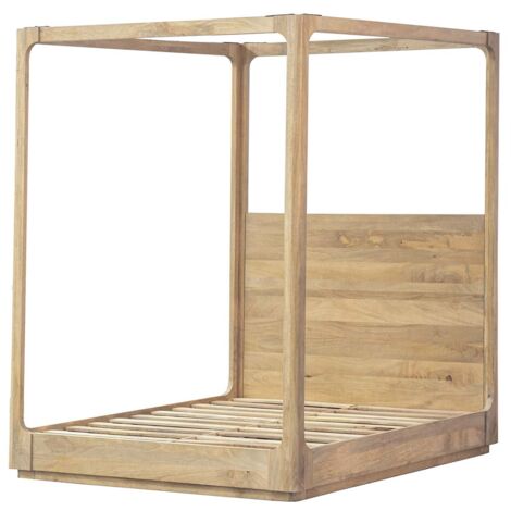 Lit balinais Felo en bois de manguier 168 x 207 x 223 cm