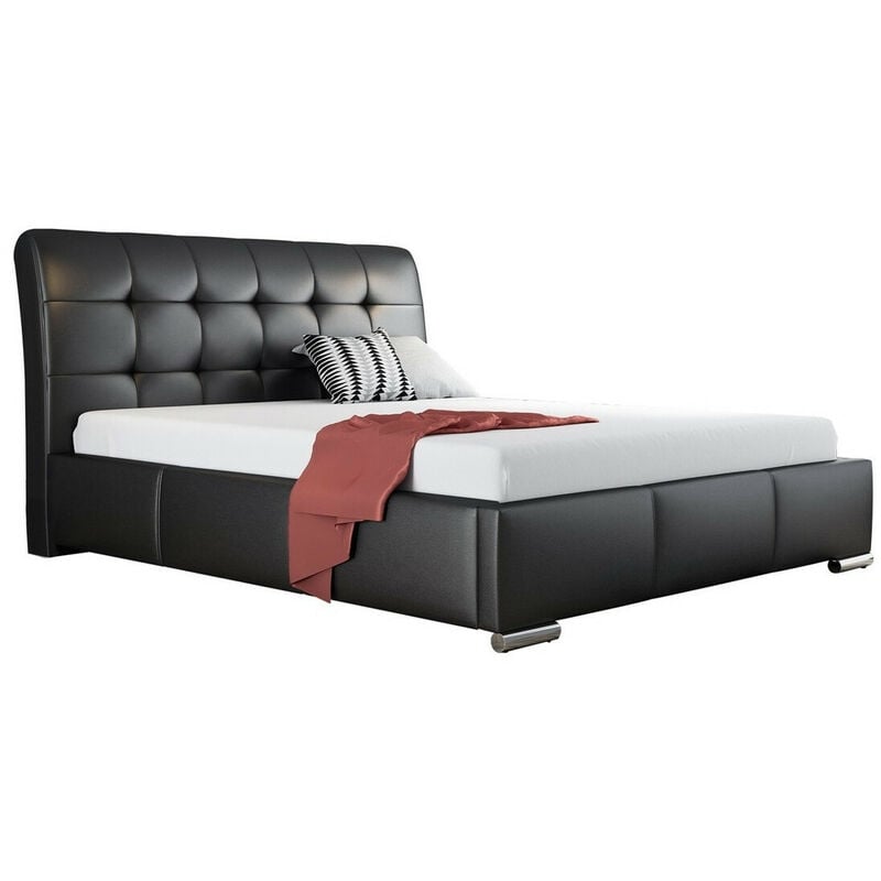 Lit Baltimore 107, Soft 011, Double, 160x200, Faux cuir, Sommier à lattes, 180x227x103cm