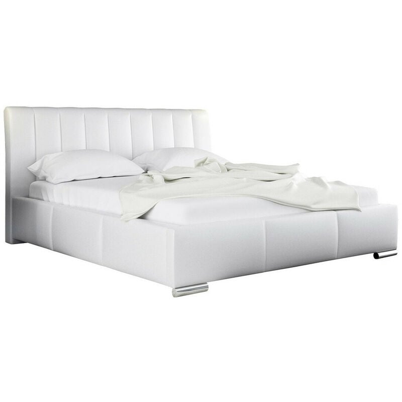 Mobilier1 - Lit Baltimore 109, Soft 017, Double, 140x200, Faux cuir, Sommier à lattes, 160x227x103cm