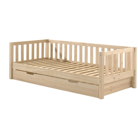 Lit banquette 90x200 sommier et tiroir de lit inclus Vipack Fritz - Bois
