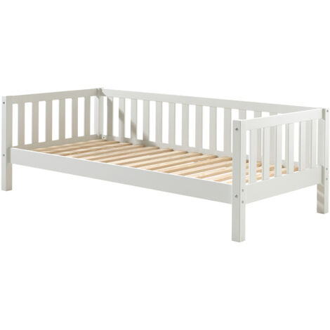 Lit banquette 90x200 sommier inclus Vipack Fritz - Blanc