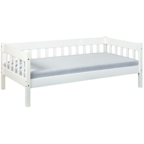 Lit Banquette en Bois "Trosin" 90x200cm Blanc