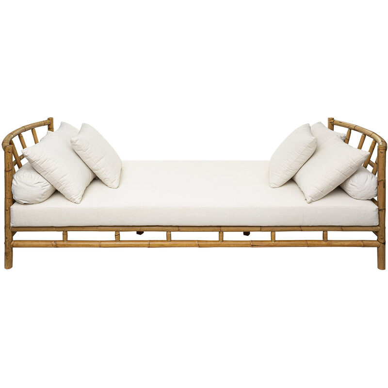 Banquette en rotin à l'esprit colonial Marron Clair 220x90x76.5 cm