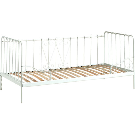 Lit banquette métal blanc Alice 90x200