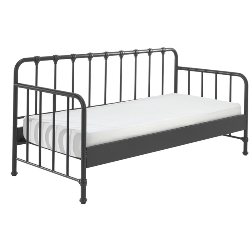Vipack Lit capitaine Bronxx en métal 90x200cm avec sommier