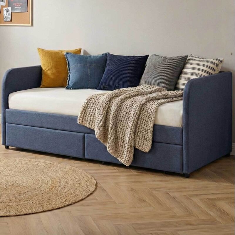 Lit banquette Spector - 90 x 200 cm - Avec tiroirs de rangement -