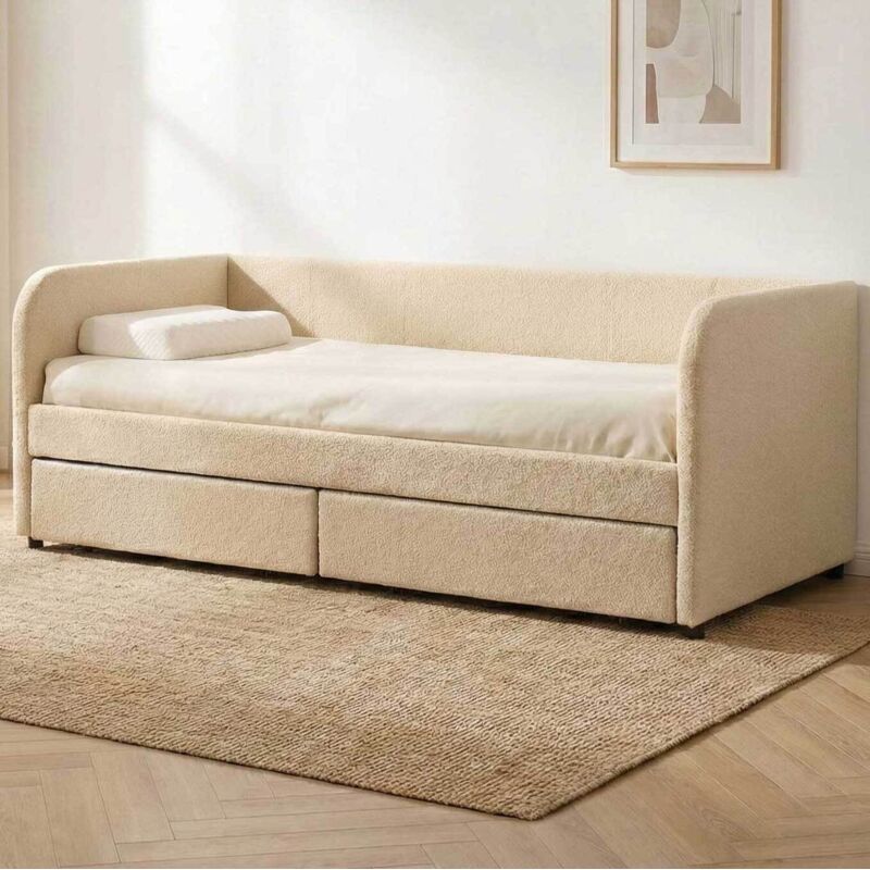 Lit banquette Spector - 90 x 200 cm - Avec tiroirs de rangement -