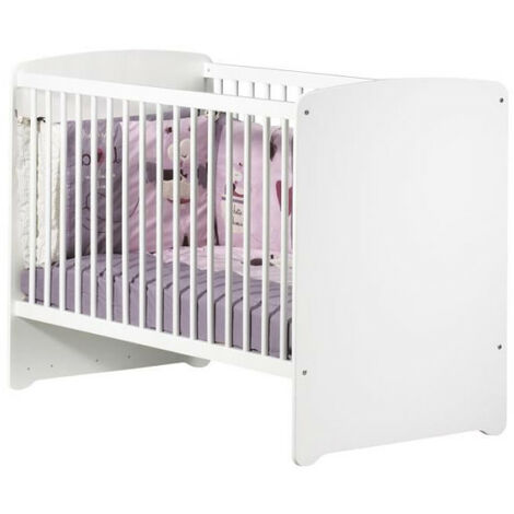 Lit bébé - 120 x 60 cm - Babyprice Basic - En bois blanc