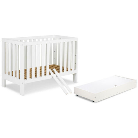 Lit bébé 120x60cm avec tiroir couleur Blanc AMELIE Lit à barreaux amovible