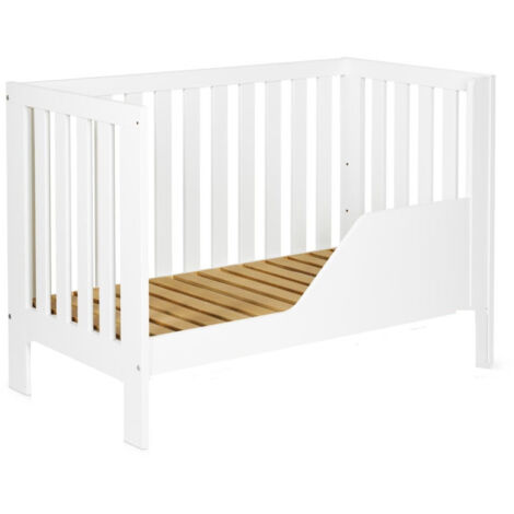 Lit bébé 120x60cm Blanc AMELIE barreaux amovible et barrière de sécurité inclus