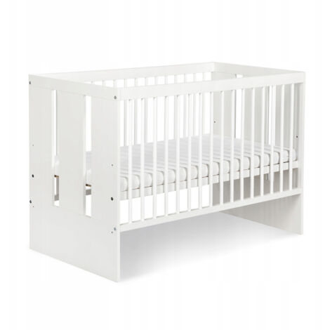 Lit bébé 120x60cm Blanc PAULA Lit à barreaux amovible