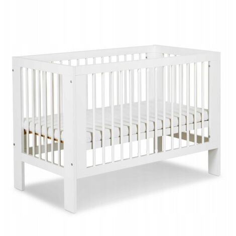 Lit bébé 120x60cm couleur Blanc OLIVE Lit à barreaux amovible