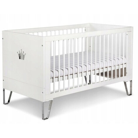 Lit bébé 140x70cm Blanc BIANCA Lit à barreaux amovible