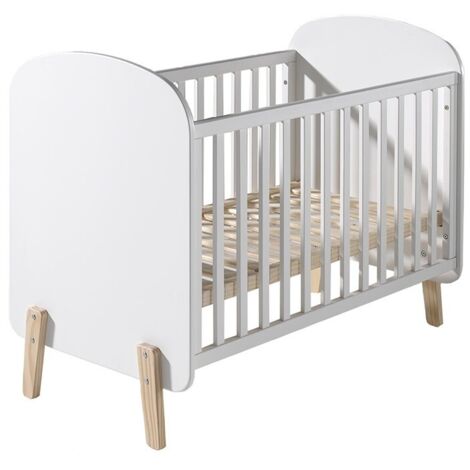 Lit bébé 60x120 cm bois blanc Kiddy