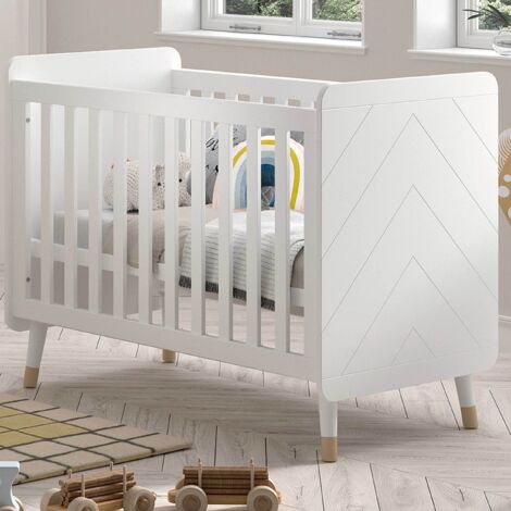 Lit bébé 60x120 sommier inclus Vipack Billy Blanc