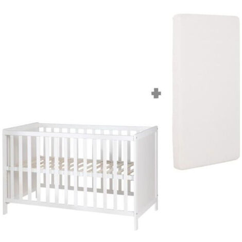 Lit bébé cododo 2-en-1 - 60 x 130 cm - ROBA - Blanc